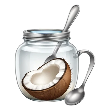 jar of coconut oil with a spoon sticker