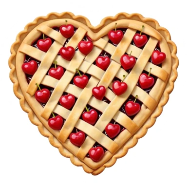 cherry pie heart shape sticker