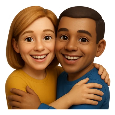 emoji stile iphone di relazione tra due persone, iperrealistico 4k sticker