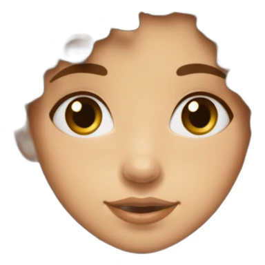 fille cheveux bouclés marrons longs yeux bleus sticker