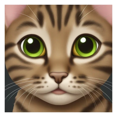 Brown tabby kitten with green eyes sticker