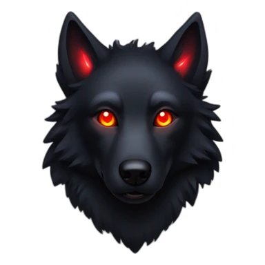 pitch black wolf, red glowing eyes sticker