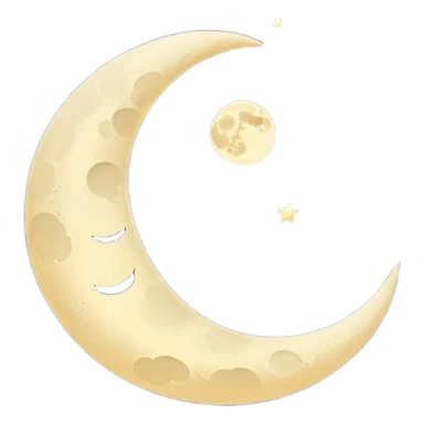 "Peaceful crescent moon in the night sky with soft glow, no people" sticker