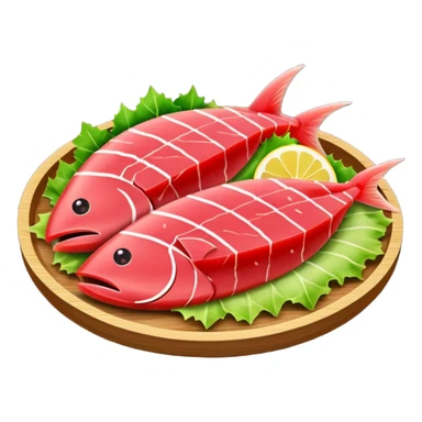 Make tuna sashimi iPhone emoji style sticker