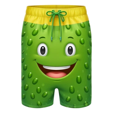 Pickle wearing swim trunks  sticker