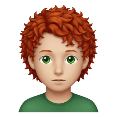 chico de pelo rojo rizado con ojos verdes sticker