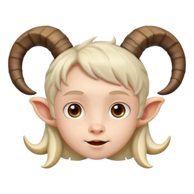 child with goat horn sticker