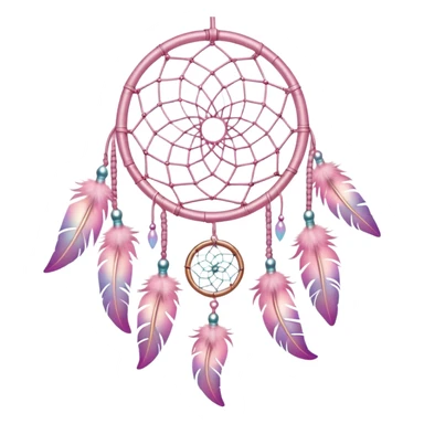 Iridescent pastel pink dreamcatcher sticker