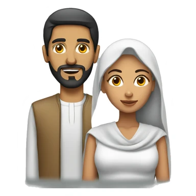 Mexican woman with Arab man sticker
