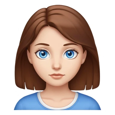 Girl with blue eyes and brown hair  sticker