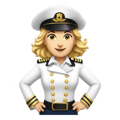 German Ship Captain Woman white Uniform  sticker