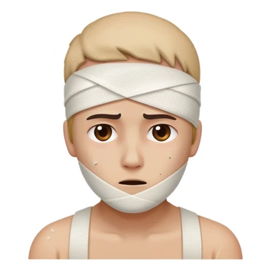 person with bandage and injury looking hurt sticker