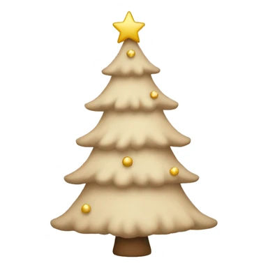 Beige aesthetic christmas tree sticker