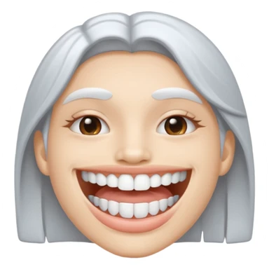 white lips silver grillz sticker