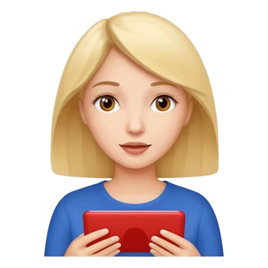 a woman talking and English letters around her sticker