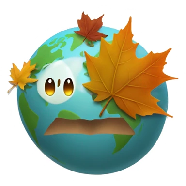 Autumn leafs with seasons and the world showing sadness for loosing someone. sticker
