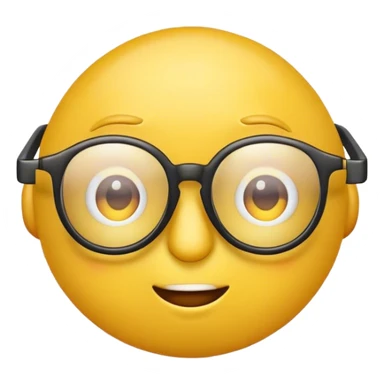 cool emoji with glasses. The emoji is the round and yellow standard formfactor sticker