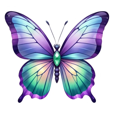 Iridescent Fluorite crystal gemstone butterfly  sticker