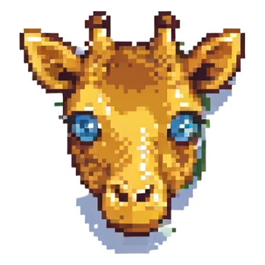giraffe face, pixel art style sticker