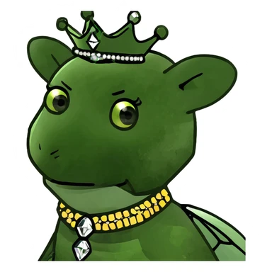 Fancy mint green queen bee with diamond jewelry, rhinestone embellishments, and glitter sparkles sticker