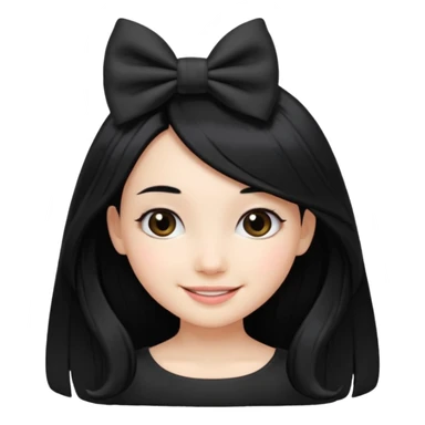 Chica con pelo largo negro con un lazo sticker