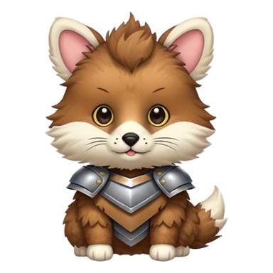 armored cute animal sticker