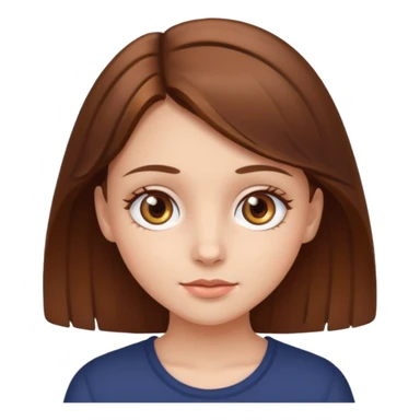 Sweet girl with hazel eyes and brown medium hair  sticker