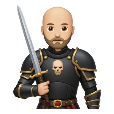 bald bearded  armed guards black armour sticker