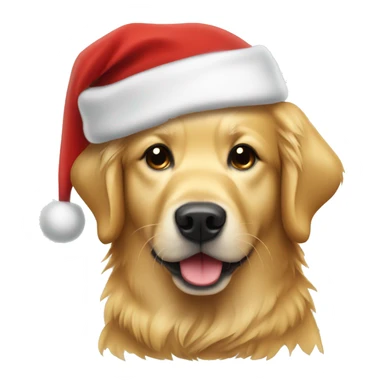 Golden retriever with Santa hat  sticker