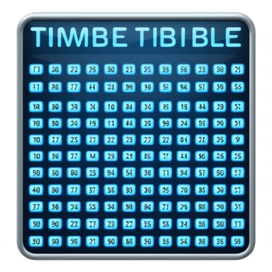 digital timetable board with rows of times sticker