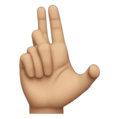 Reversed hand with index and middle finger extended down sticker