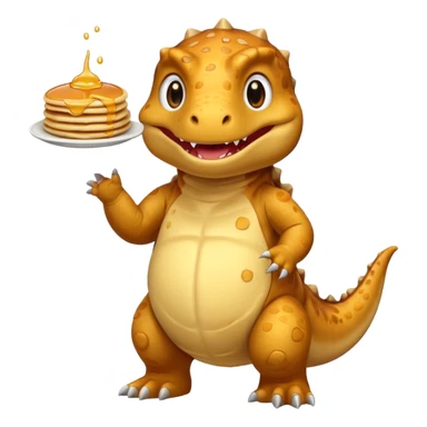 Pancake in a dinosaur costume sticker
