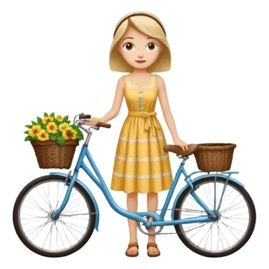 Lady with bicycle sticker