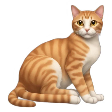 a cat lying, on the legs of a human sticker