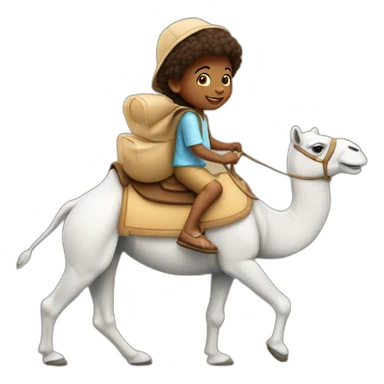 white child riding a camel sticker