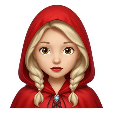Little red riding hood light skin black with straight long wavy hair and long eyelashes  sticker