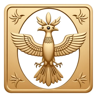 Minimal Faravahar-inspired ancient glyph,
Unicode-like pictogram similar to 𓄂𓆃,
abstract, single-symbol design,
monochrome, flat,
ancient carved sign,
no background, no text sticker