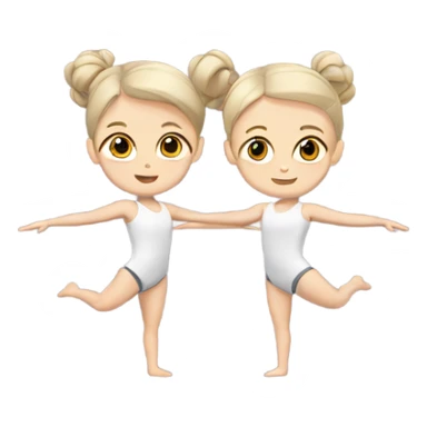 two little white girls doing gymnastics  sticker