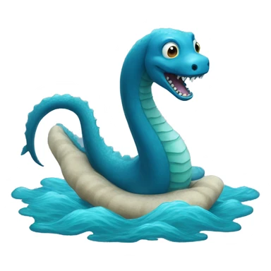 a blue lochness monster sticker