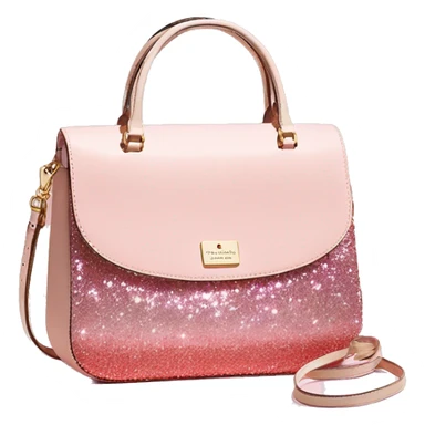 Realistic light pink to tan ombre glitter kate spade satchel purse. sticker