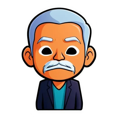 an asian middle aged man sticker