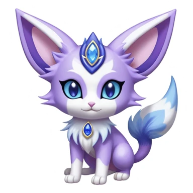 Shiny Exotic Cute Adorable Majestic Espeon-Purrloin-Delcatty-Meowstic-Hybrid-Creature with pattern-markings sticker