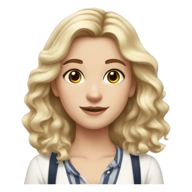 White skin girl, Medium wavy hair, , preppy skincare  sticker