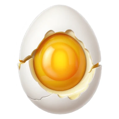 egg object icon, cracked egg with yolk, 3D cartoon, mobile game icon style, clean background, no text, no watermark
 sticker