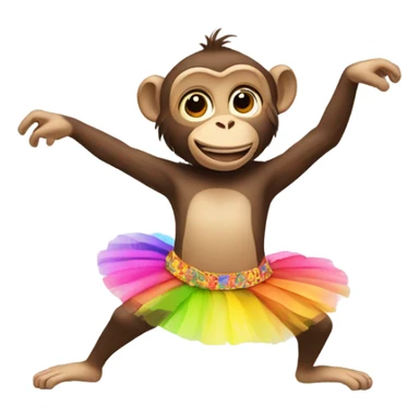 monkey dancing wearing tutu sticker
