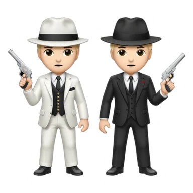 2 mafia members guns sticker