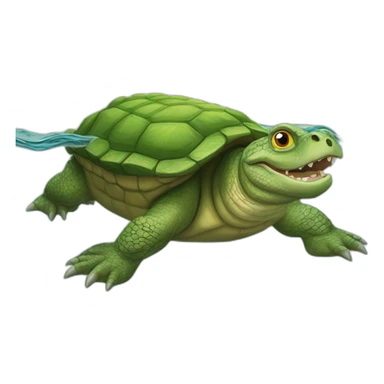 Une tortue sur un crocodile sticker