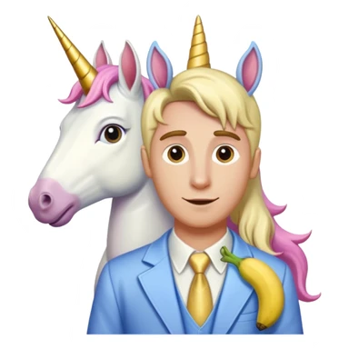 Simon B, peanuts, unicorn, transparent background, no peanuts, bananas sticker