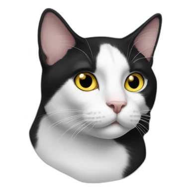 Tuxedo Cat with nose in black and yellow eyes sticker