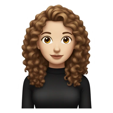 Pretty White Woman with Brown Curly Hair, Wearing a Black Jumper sticker